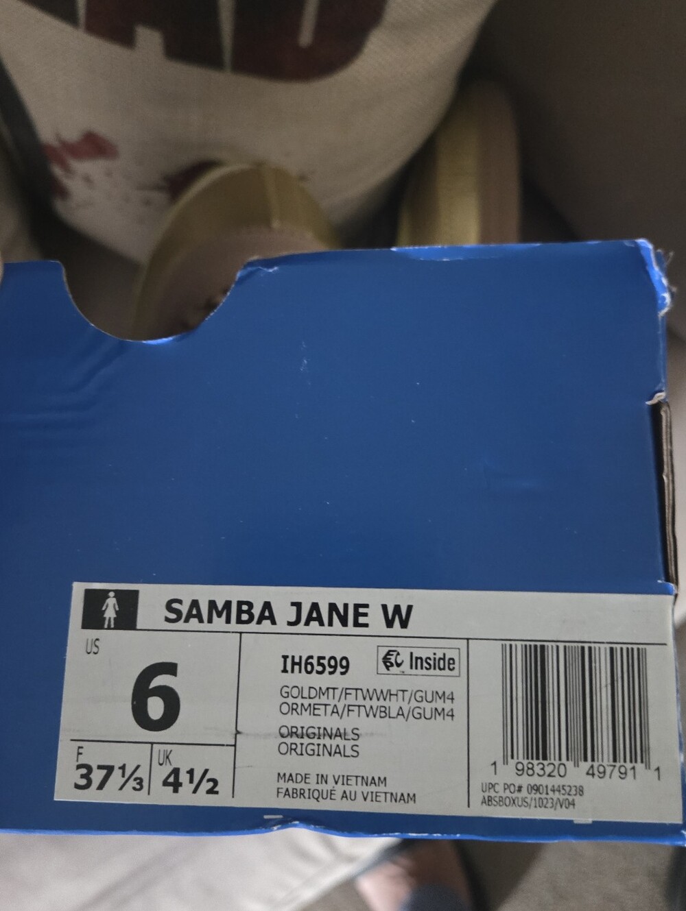ADIDAS GOLD SAMBA JANE SNEAKER/SHOE - Picture 5 of 9